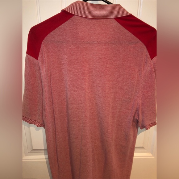 Armani Exchange Polo Shirt Red Size L Short Sleeve A/X Striped Authentic - Picture 6 of 12